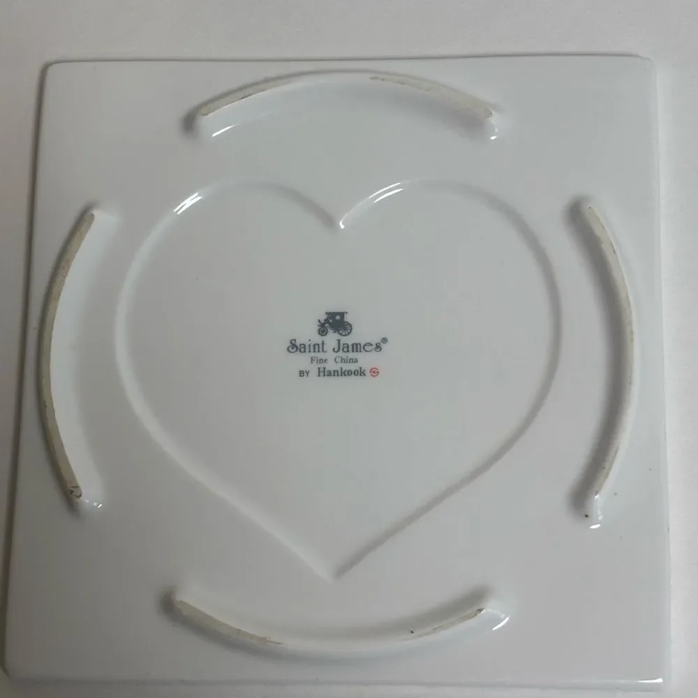 Saint James Fine China by Hankook Floral and Fruit Decorative Tile Trivet